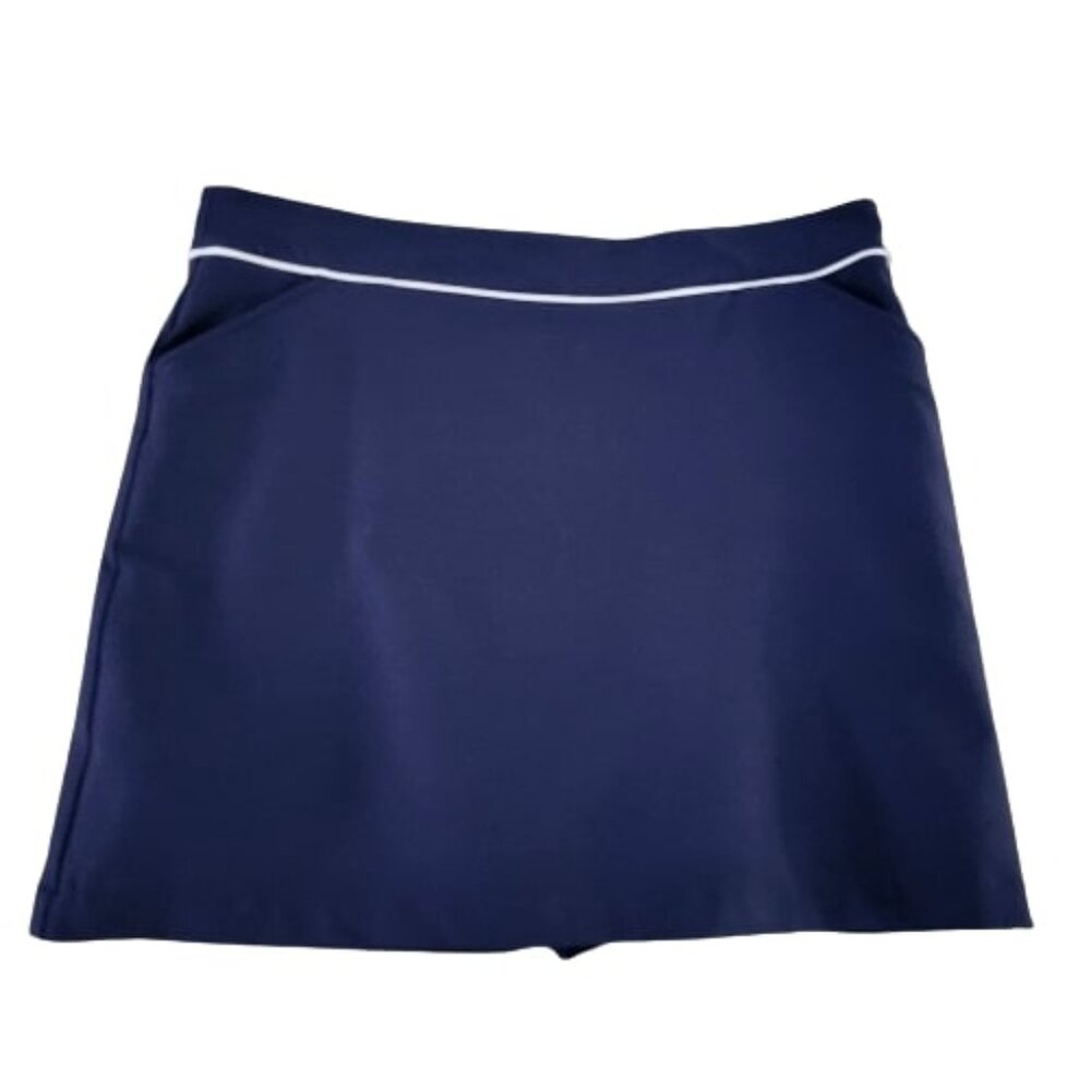 Pebble Beach Performance Skorts Skirt Blue White Stretch Golf Womens Size 12